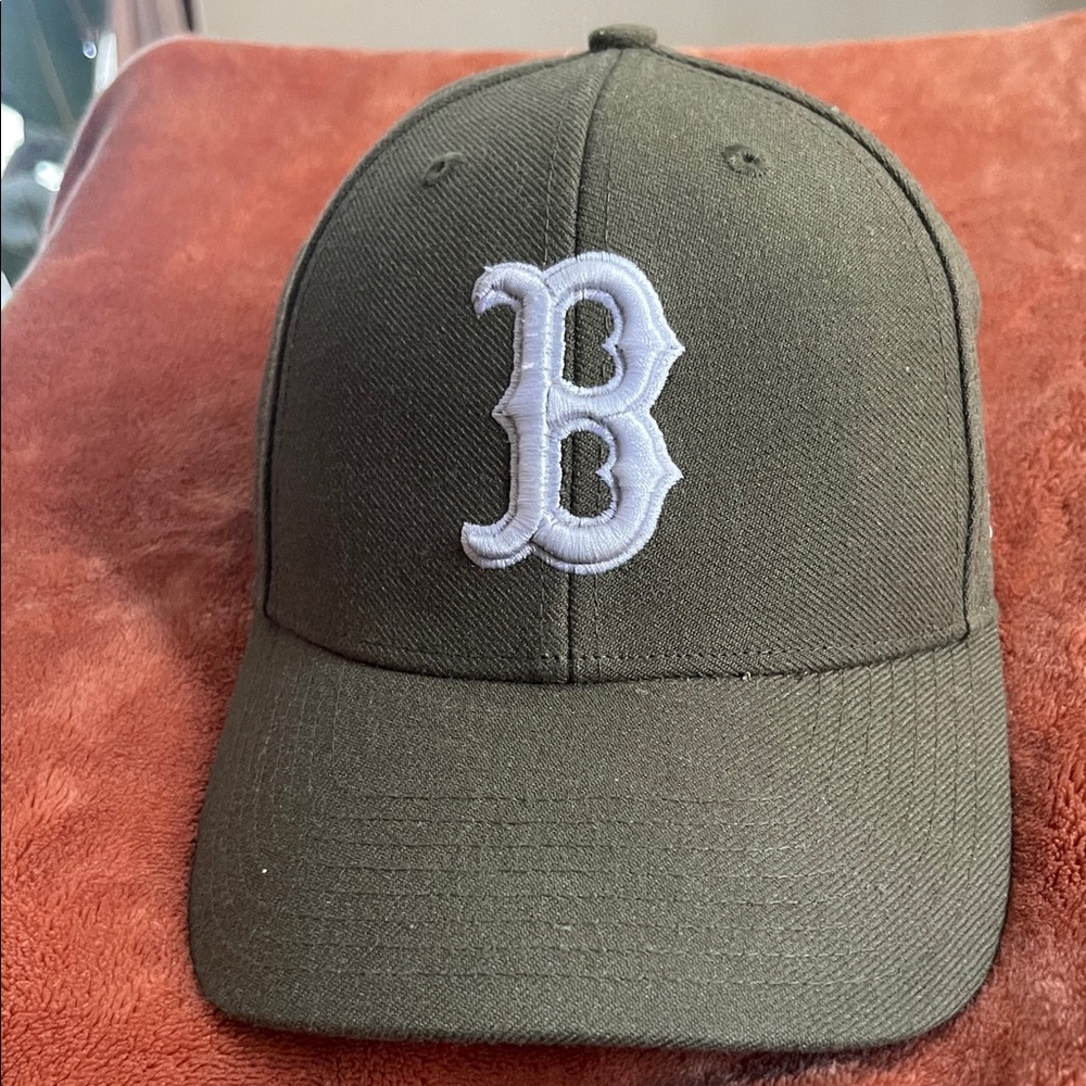 BOSTON RED SOX 47 Brand Olive Cap with White Logo